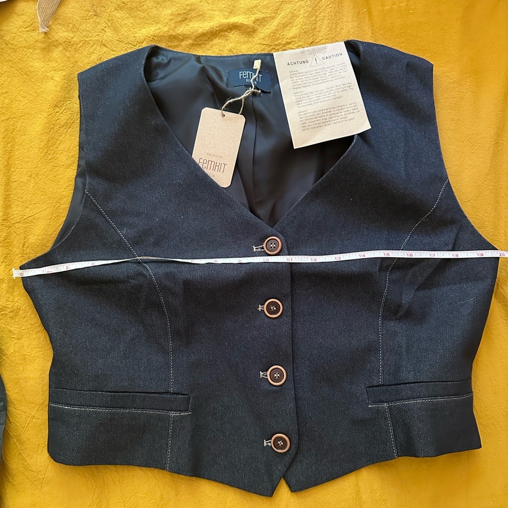 FEMKIT dark denim vest size 42 - Picture 7 of 9
